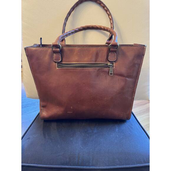 Patricia Nash Zancona Brown Leather Studs Bag - Picture 5 of 16